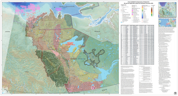 Areas Available for Expressions of Interest for Oil and Gas Exploration within the Northwest Territories.